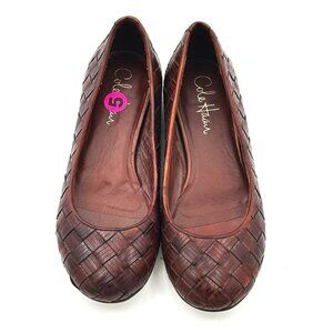 Cole Haan Flats Womens 5B Brown Woven Leather Comfort Loafers Made in Italy